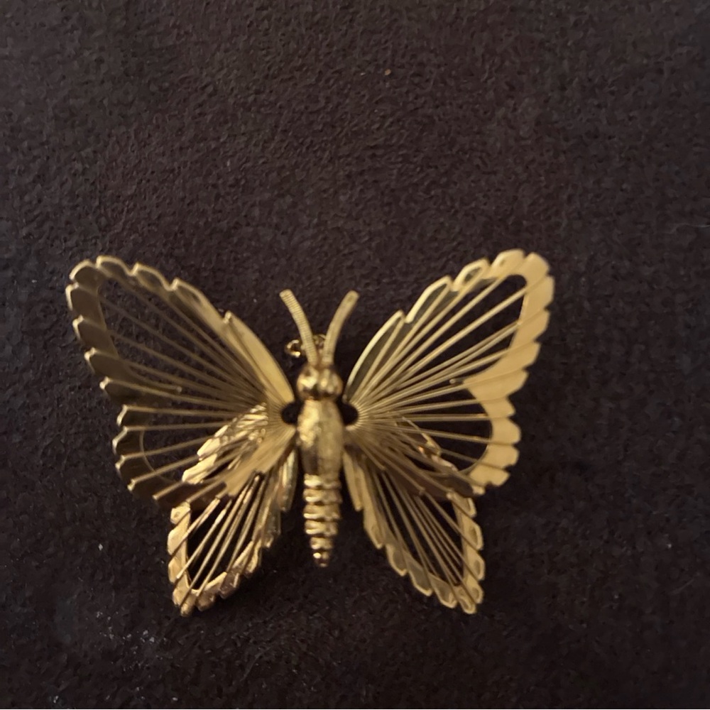Gold Butterfly Brooch Pin